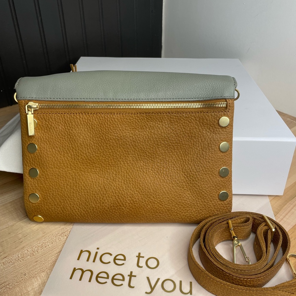 Hammitt Fold-Over Crossbody in Sage and Tan - Picture 2 of 11